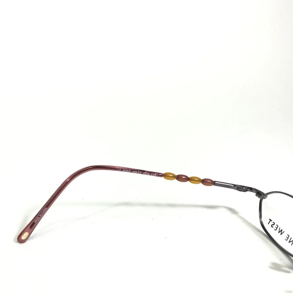 Nine West Petite Small Eyeglasses Frames RU5 Purple Silver Cat Eye 43-16-125